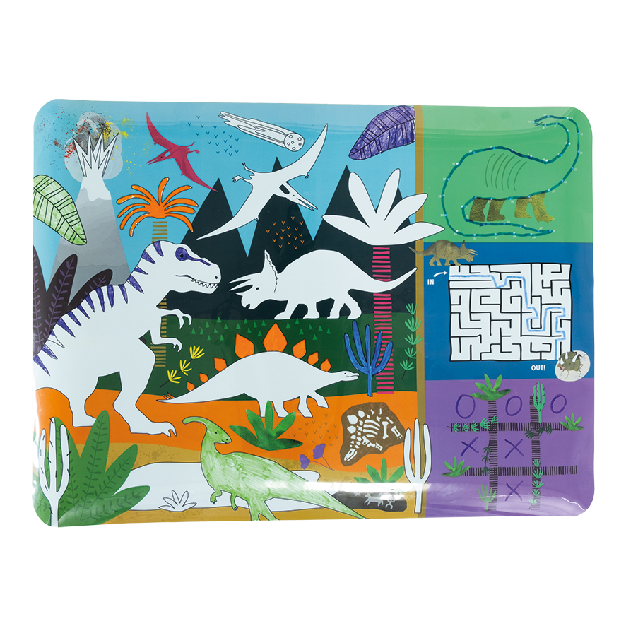 Coloring Fun & Games Mat | Dino – Nursery Couture